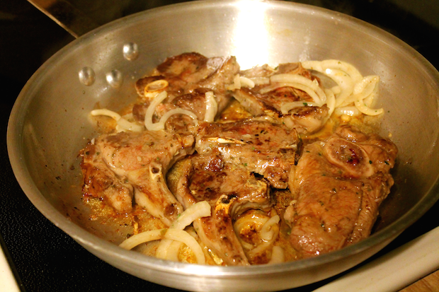 pan searing lamb chops