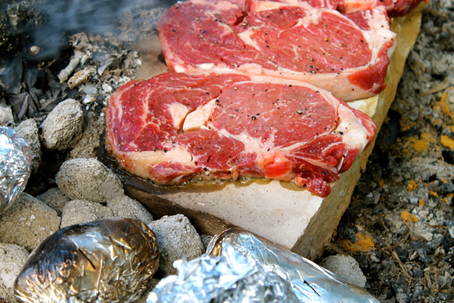 How to Cook Steak on a Rock ~ Campfire Cookin'