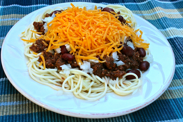 Pressure Cooker Cincinnati Style Chili is delicious and simple to make. Warm up with this cozy, copy cat style meal in just a few minutes.