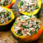 Wild Rice and Mushroom Stuffed Acorn Squash