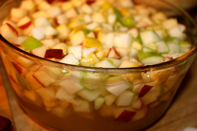 Cranberry Apple Salad a beautiful harmony of fruits, sweet and tart. Find this delicious recipe here at Happy Belly Foodie