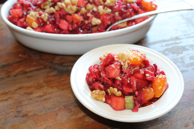 Cranberry Apple Salad a beautiful harmony of fruits, sweet and tart. Find this delicious recipe here at Happy Belly Foodie