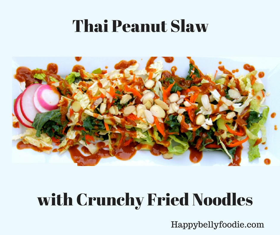 Thai Peanut Slaw with Crunchy Fried Noodles is a sweet, peanut-y, crunchy, all-in-one fantastic little side dish that's perfect for celebrating Autumn.