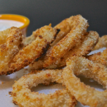 Crispy Baked Onion Rings with Garlic Ranch