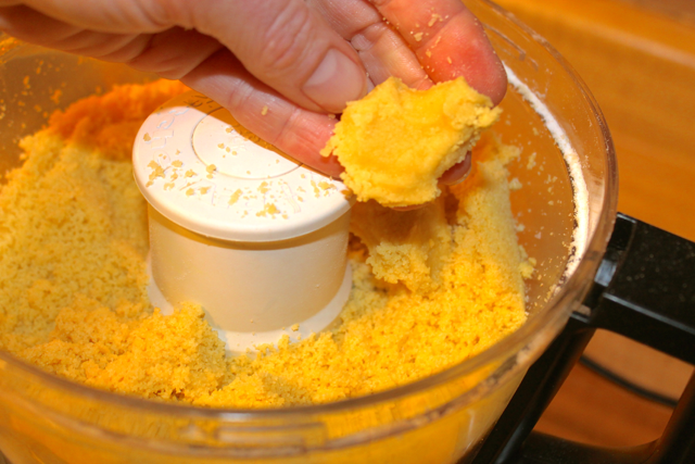 combining pasta ingredients