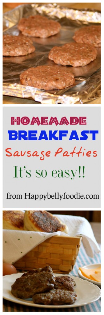 Homemade Breakfast Sausage Patties are deliciousness taken to a whole new level! Try this recipe and you'll never buy pre-made sausage again. from Happybellyfoodie.com 