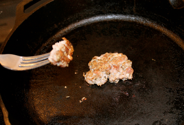 Fry test for sausage