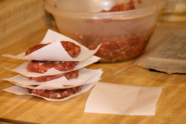 Freezing homemade sausage patties