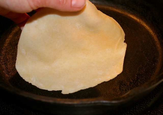 cooking tortilla shells