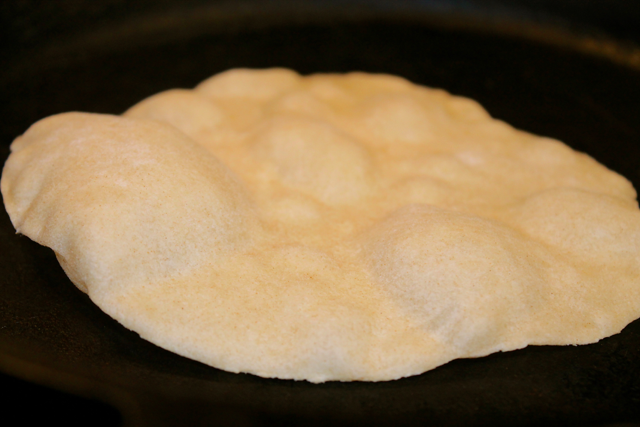 bubbles in cooking tortilla