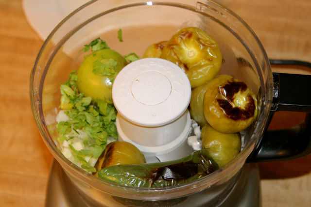 Ingredients for tomatillo salsa