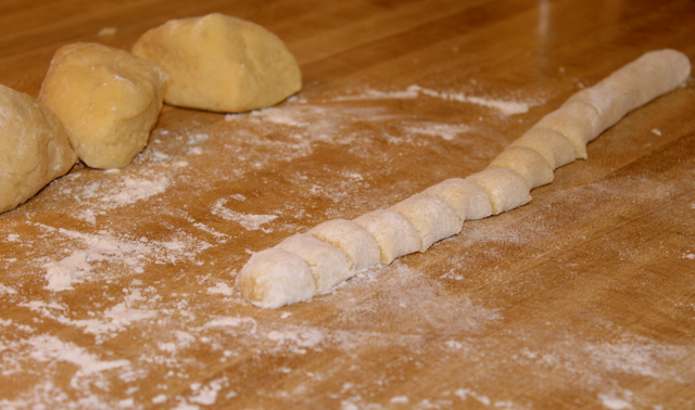 Gnocchi dough cut