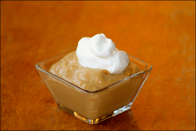 Homemade Butterscotch Pudding with Freshly Whipped Cream