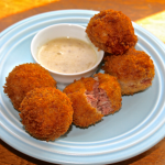 Reuben Fritters with Honey Mustard Sauce